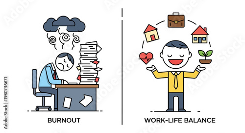 Exploring the profound difference between overwhelming job exhaustion and the benefits of achieving a harmonious professional and personal life