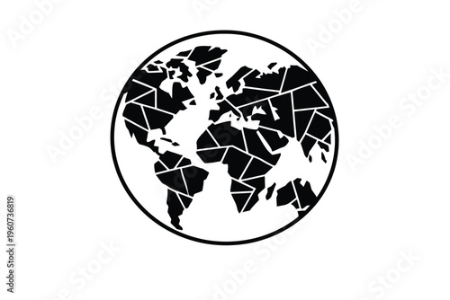 Global Network Connection Concept with World Map Silhouette for International Business