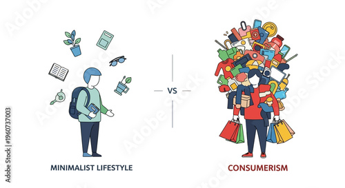 Minimalist Lifestyle Versus Consumerism Choosing Simplicity, Decluttering Life, and Escaping Material Overload