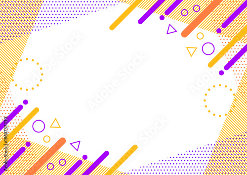 ハロウィンカラーの幾何学背景フレーム背景素材 A4サイズ A3サイズ 白銀比 透過