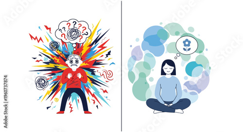 Contrast Between Stress and Calmness Visual Representation of Mental States and Emotional Well-being