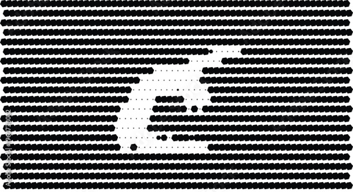 A black and white image of a pixelated object