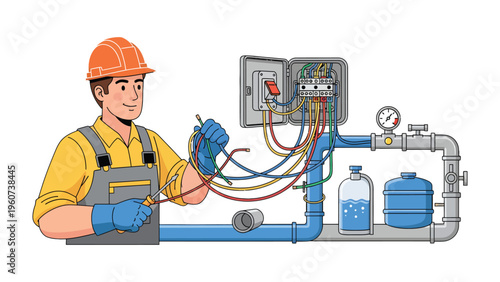Precise Engineering: A skilled technician, equipped with tools, diligently assesses and repairs intricate systems. A scene showcasing technical expertise.