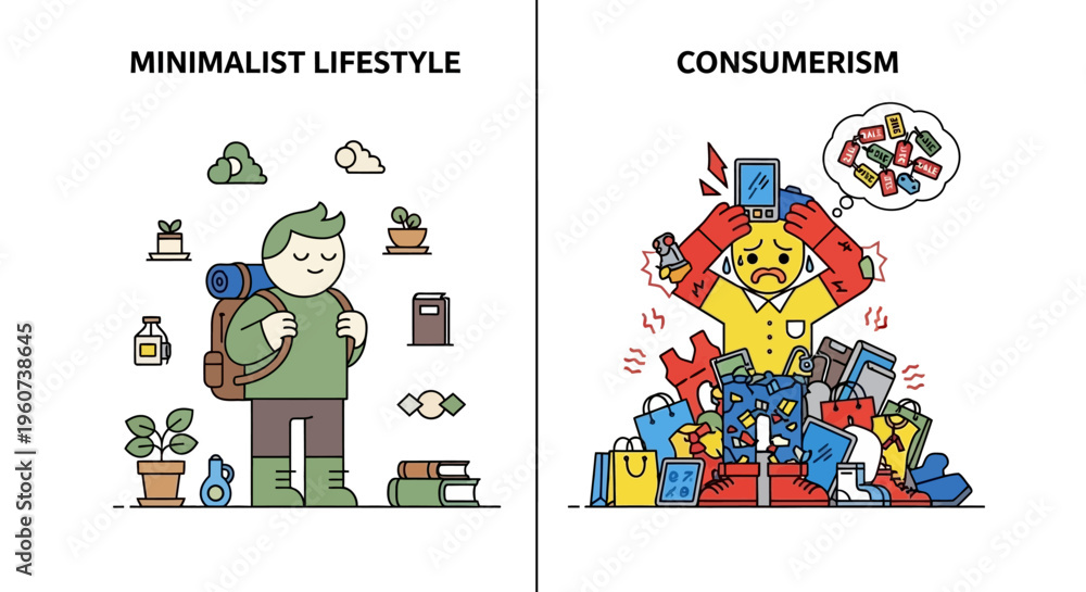 Fototapeta premium Minimalist Lifestyle vs