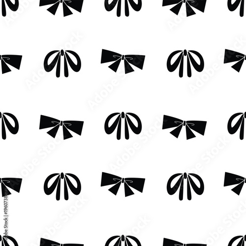 Black ribbon or bow for seamless pattern background, wallpaper, gift, wrapping and illustration