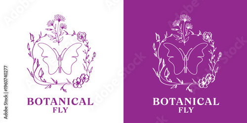 florist and botanical logo design for graphic designer or branding