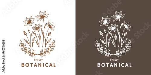 florist and botanical logo design for graphic designer or branding