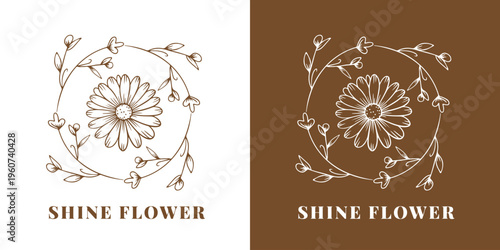 florist and botanical logo design for graphic designer or branding