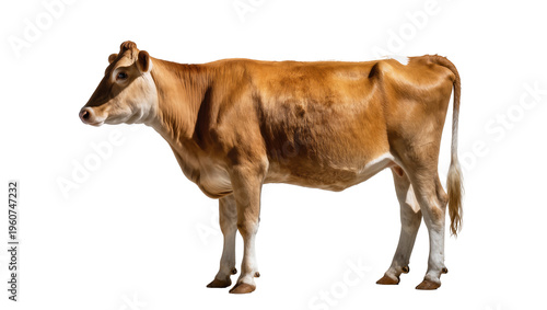 Konstfotografi Brown and tan Holstein cow standing sideways displaying its muscular form and lo