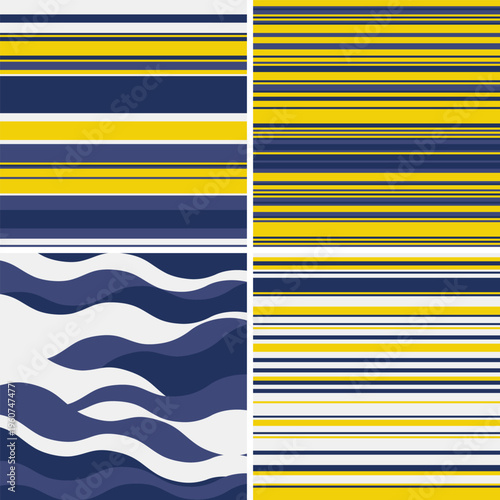 Colorful abstract vector set of striped backgrounds providing ready solutions for packaging, posters, textiles, wallpapers, and online design.