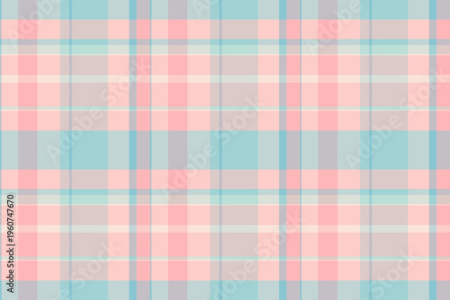 Postcard plaid pattern vector, hippy texture tartan seamless. Repetition background fabric check textile in light and silver colors.