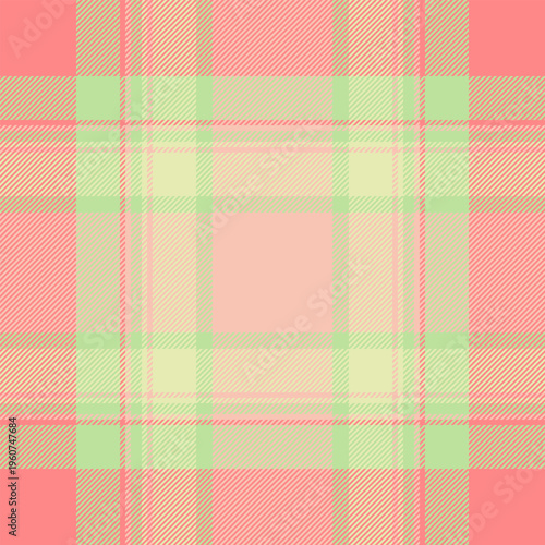 Abstract textile vector tartan, deco background texture pattern. Trend plaid check fabric seamless in light and red colors.