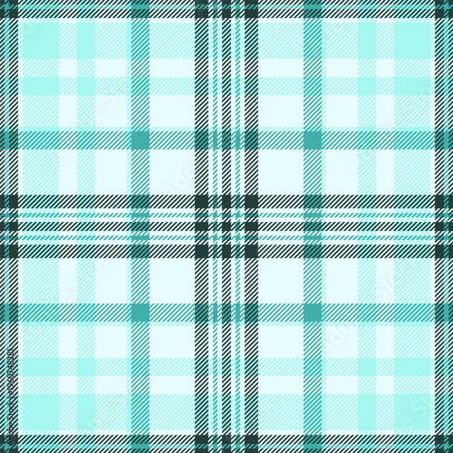 Border textile seamless fabric, oktoberfest background texture vector. Styling pattern tartan check plaid in light and teal colors.