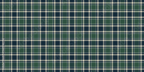 Chequered fabric vector texture, madras tartan seamless check. Filigree pattern textile plaid background in dark and mint colors.