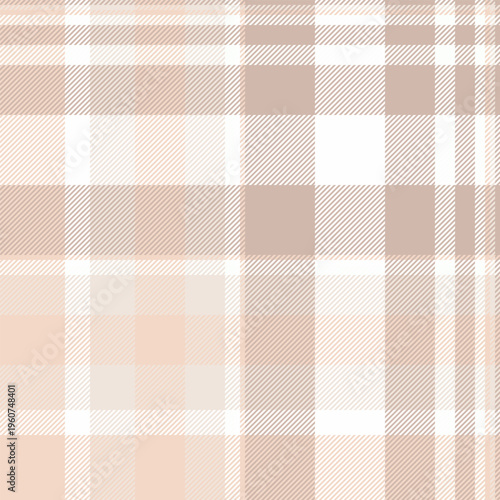 Harvest texture seamless textile, newborn background check plaid. Down pattern tartan vector fabric in light and white colors.