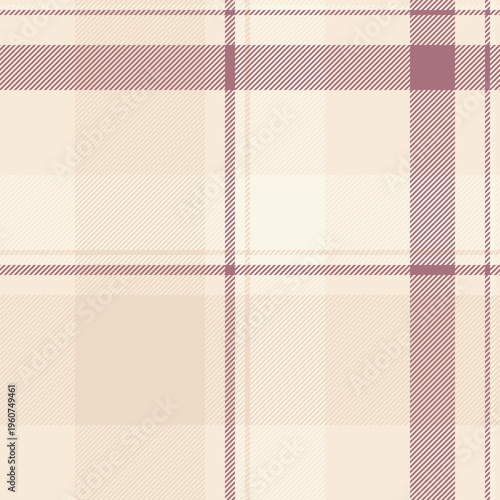 Folded fabric vector textile, repetitive pattern plaid check. Old tartan texture seamless background in antique white and light colors.
