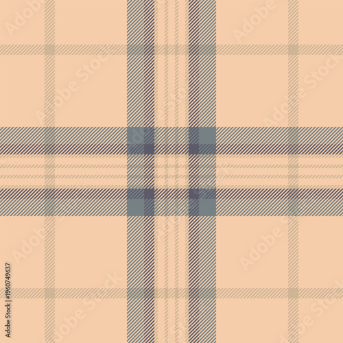 Livingroom vector fabric seamless, editable textile pattern plaid. Artistic check tartan background texture in orange and pastel colors.