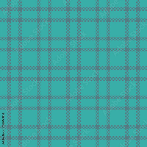 Scrap seamless texture plaid, perfect textile fabric background. Online check pattern tartan vector in teal and cyan colors.