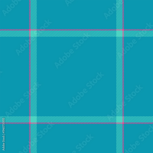 Bathroom textile tartan pattern, guy vector texture check. Effect background fabric seamless plaid in cyan and teal colors.