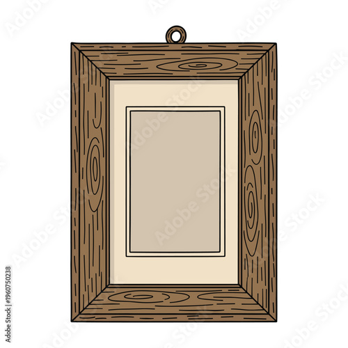 A rustic wooden picture frame with a blank matte insert, ready for a cherished photograph or artwork