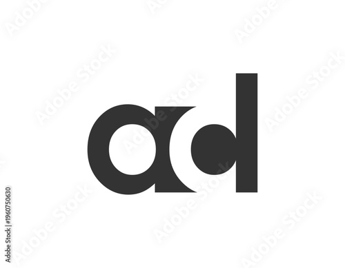 AD creative geometric initial based modern and minimal logo. Letter a d trendy fonts.