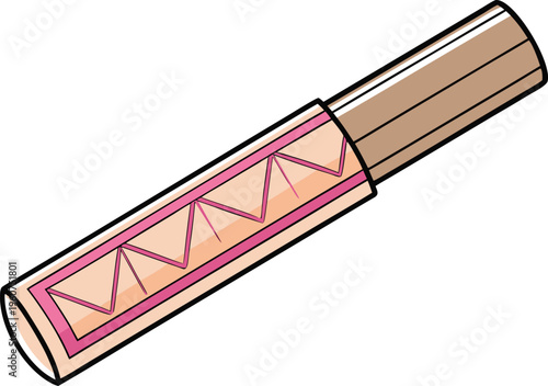 Concealer Tube Cosmetic Product Design. Makeup Concealer Tube Beauty Item. Liquid Concealer Tube Skin Care Concept. Concealer Tube with Applicator Design. Cosmetic Concealer Tube Packaging Concept.