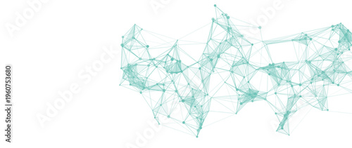 Abstract network with connected dots and lines forming geometric structure isolated on transparent background futuristic technology visualization