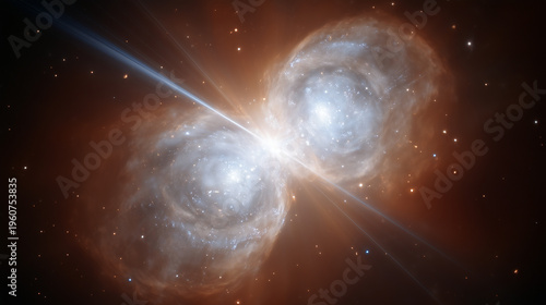 Gravitational wave scientist analyzing merger event signatures from colliding neutron stars using supercomputer visualization of spacetime distortions, ideal for extreme physics, detector technology