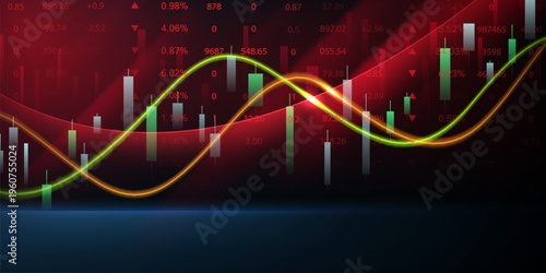 business vector illustration design Stock market charts or Forex trading charts for business and finance ideas.