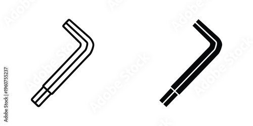 Comparison of two different elbow pipe joint designs shown in black and white
