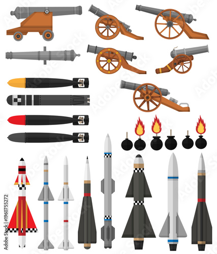 Old Cannons, Missile, Explosives and Artillerys