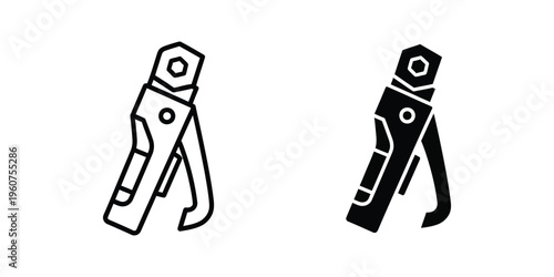 Pair of pliers depicted in contrasting line styles for visual emphasis