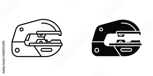 Comparison of a standard stapler and a heavy-duty stapler in monochrome design