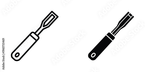 Comparison of a screwdriver and a staple remover tool in black and white illustration