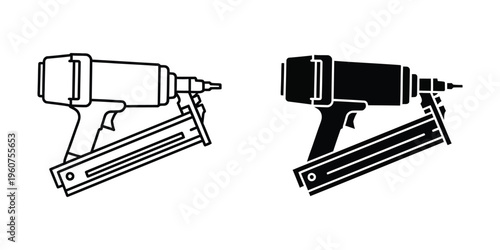 Comparison of nail gun designs with different handle and trigger styles