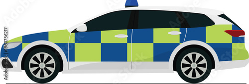 Modern law enforcement vehicle flat side view illustration