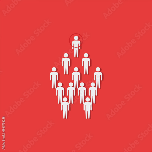 People Forming Arrow Shape Representing Team Alignment, Direction and Organizational Strategy – Vector Illustration