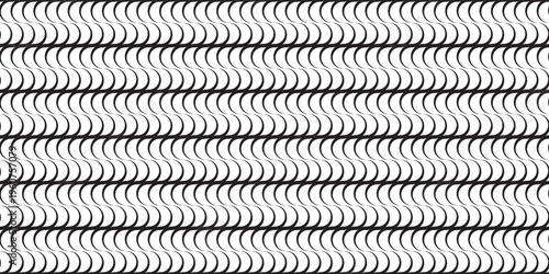 Seamless black and white optical illusion pattern with wavy lines. Perfect for trendy streetwear, t-shirt prints, textile design, and modern geometric backgrounds.