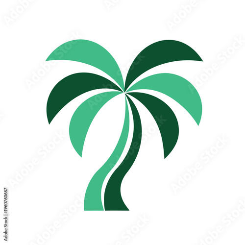 Minimal Palm Tree Summer Icon