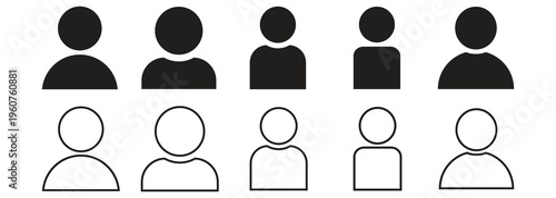User icon of vector collection.black and white background user icon set.