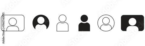 User icon of vector collection.black and white background user icon set.