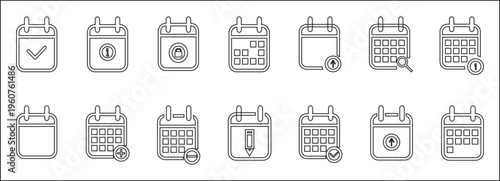 Calendar plus and minus icon vector. date, schedule, month, week, appointment, agenda,  and check icons..