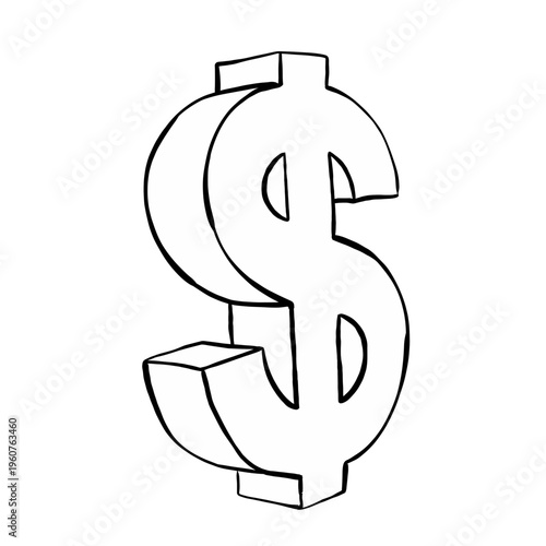 Line dollar sign icon