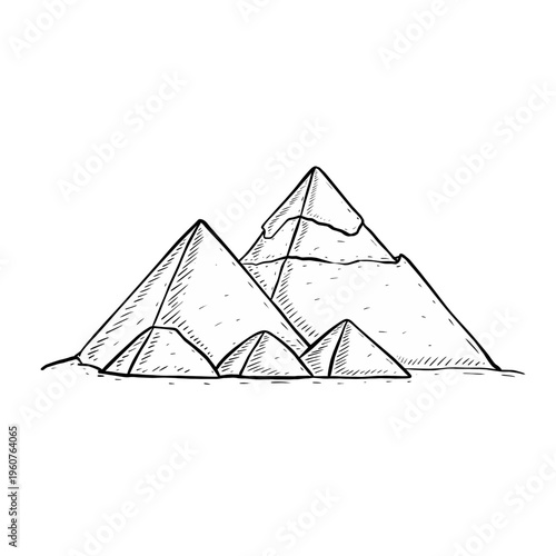 Sketch pyramids of egypt