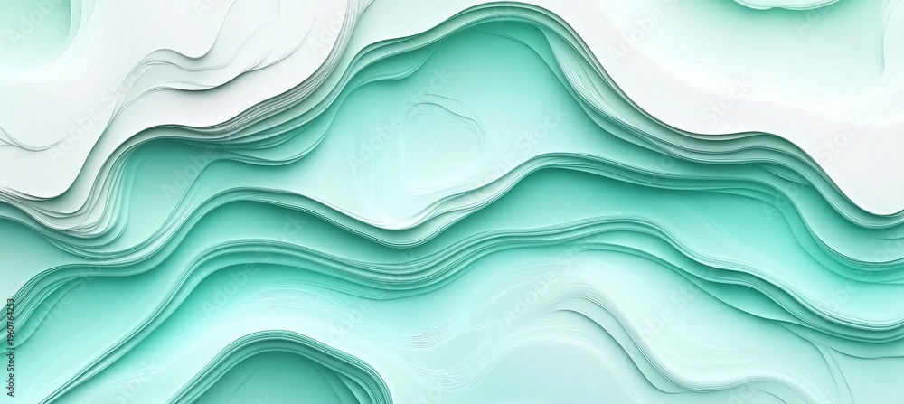 Fototapeta premium Graceful Flowing Waves in Celadon Tones Evoking Serenity and Peaceful Tranquility in Nature s Art