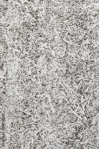 断熱や吸音性に優れた建築資材である木毛セメント板の複雑な繊維構造テクスチャ,