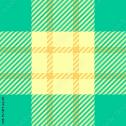 Menu vector tartan textile, linear background seamless check. Royal plaid texture pattern fabric in teal and lime colors.