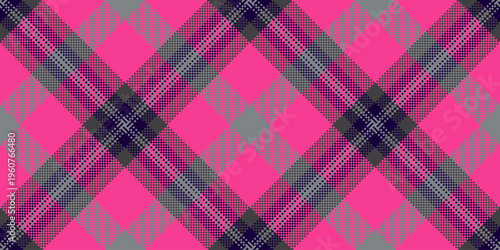 Internet seamless textile vector, rectangle background tartan texture. Copy space fabric pattern plaid check in pink and neutral grey colors.