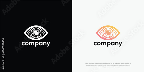 Modern Abstract Eye Logo Design - Vision Security and Technology Branding Template
