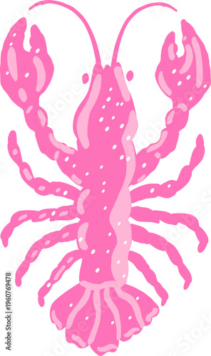 Dolce Vita Pink Lobster Illustration